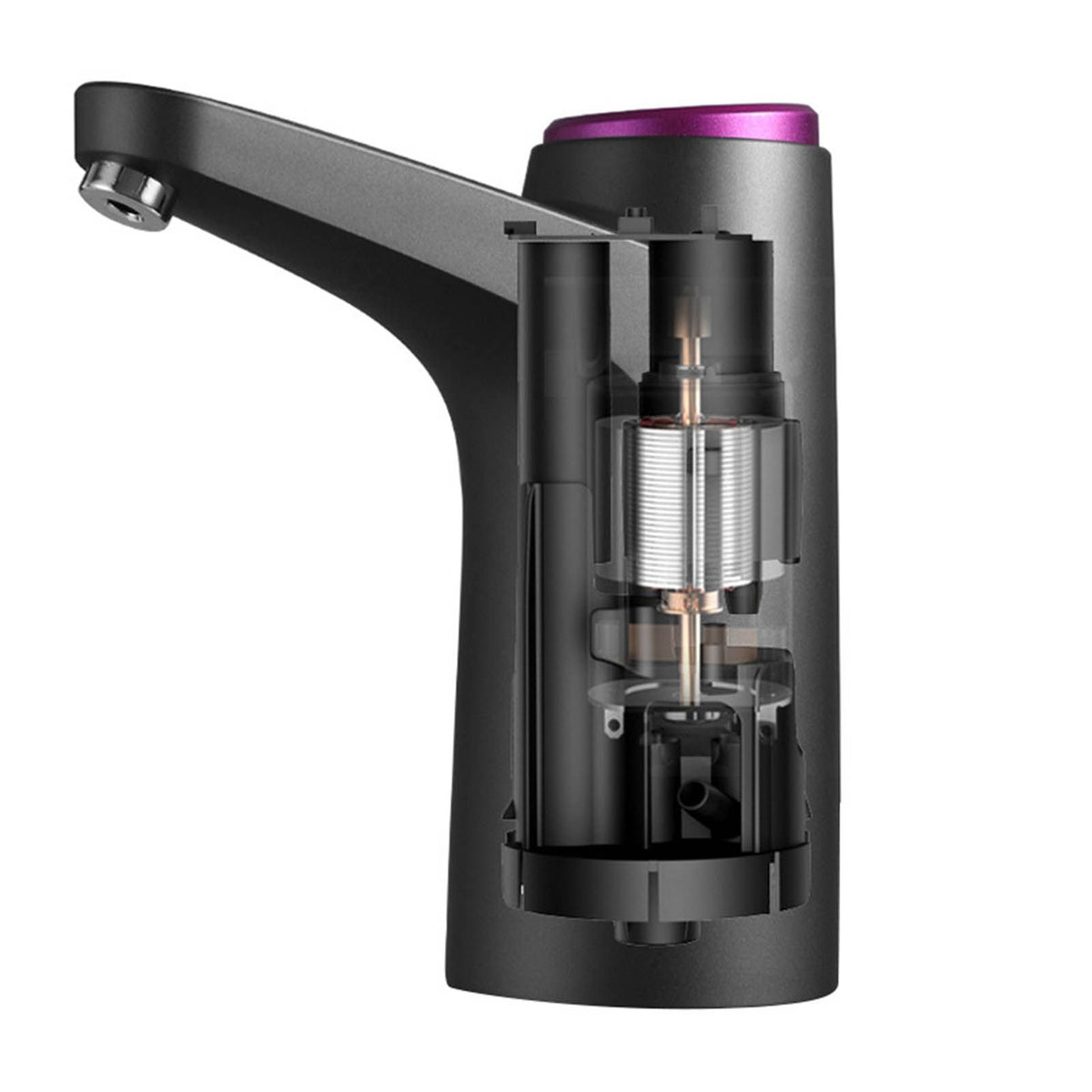 Water Bottle Dispenser BPA Free Quiet 4W 1200mAh Battery Portable Automatic Drinking Water Pump for Home Office Black