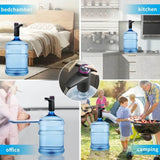Water Bottle Dispenser BPA Free Quiet 4W 1200mAh Battery Portable Automatic Drinking Water Pump for Home Office Black