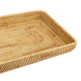 Rattan Tray Tabletop Organization Hand Woven Snack Storage Basket Multifunctional Serving Tray L