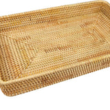 Rattan Tray Tabletop Organization Hand Woven Snack Storage Basket Multifunctional Serving Tray L - Extra Image