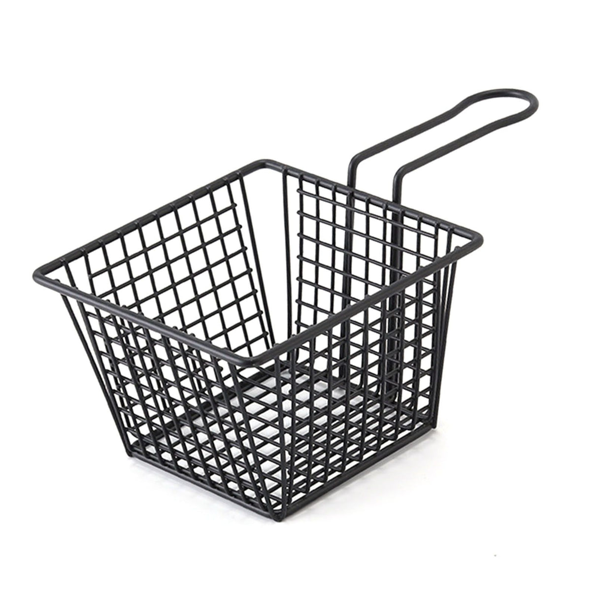 Fryer Basket Iron French Fry Holder Frying Strainer with Handle for Restaurant Home Black
