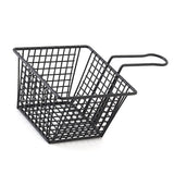 Fryer Basket Iron French Fry Holder Frying Strainer with Handle for Restaurant Home Black - Side View