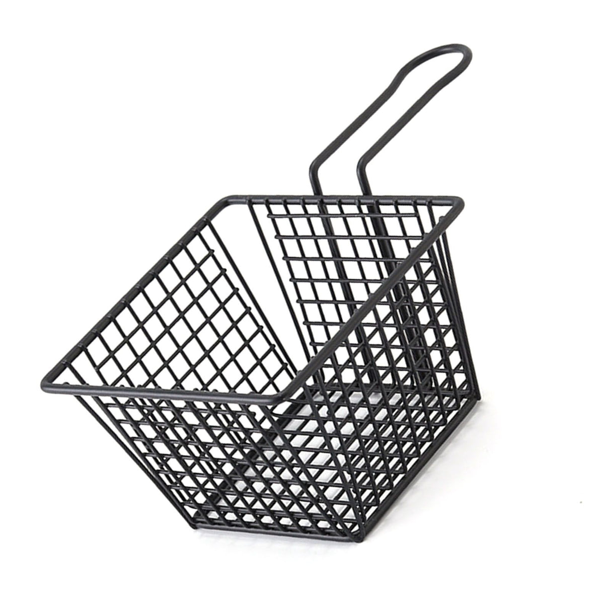 Fryer Basket Iron French Fry Holder Frying Strainer with Handle for Restaurant Home Black