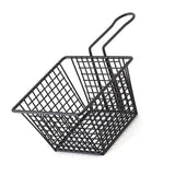 Fryer Basket Iron French Fry Holder Frying Strainer with Handle for Restaurant Home Black - Top-Down View