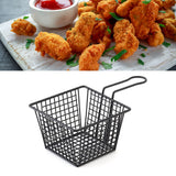 Fryer Basket Iron French Fry Holder Frying Strainer with Handle for Restaurant Home Black