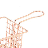 Fryer Basket Iron French Fry Holder Frying Strainer with Handle for Restaurant Home Rose Gold