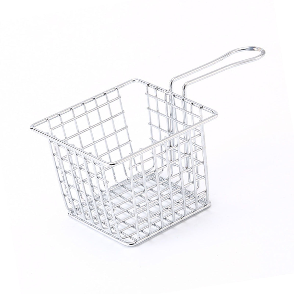 Fryer Basket Iron French Fry Holder Frying Strainer with Handle for Restaurant Home Electroplating Color