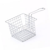 Fryer Basket Iron French Fry Holder Frying Strainer with Handle for Restaurant Home Electroplating Color - Front View