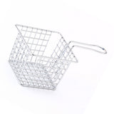 Fryer Basket Iron French Fry Holder Frying Strainer with Handle for Restaurant Home Electroplating Color