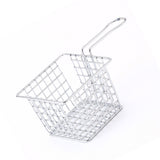 Fryer Basket Iron French Fry Holder Frying Strainer with Handle for Restaurant Home Electroplating Color