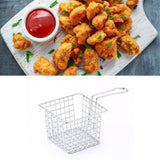 Fryer Basket Iron French Fry Holder Frying Strainer with Handle for Restaurant Home Electroplating Color - Extra Image
