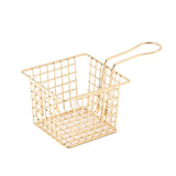 Fryer Basket Iron French Fry Holder Frying Strainer with Handle for Restaurant Home Imitation Gold