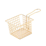 Fryer Basket Iron French Fry Holder Frying Strainer with Handle for Restaurant Home Imitation Gold