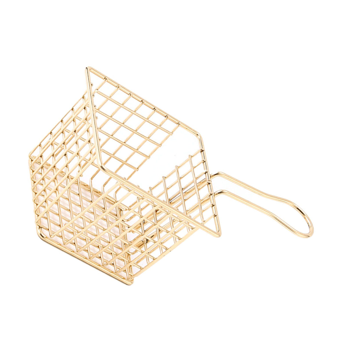 Fryer Basket Iron French Fry Holder Frying Strainer with Handle for Restaurant Home Imitation Gold