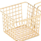 Fryer Basket Iron French Fry Holder Frying Strainer with Handle for Restaurant Home Imitation Gold - Low Angle
