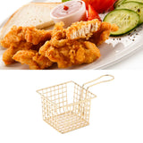 Fryer Basket Iron French Fry Holder Frying Strainer with Handle for Restaurant Home Imitation Gold - Extra Image