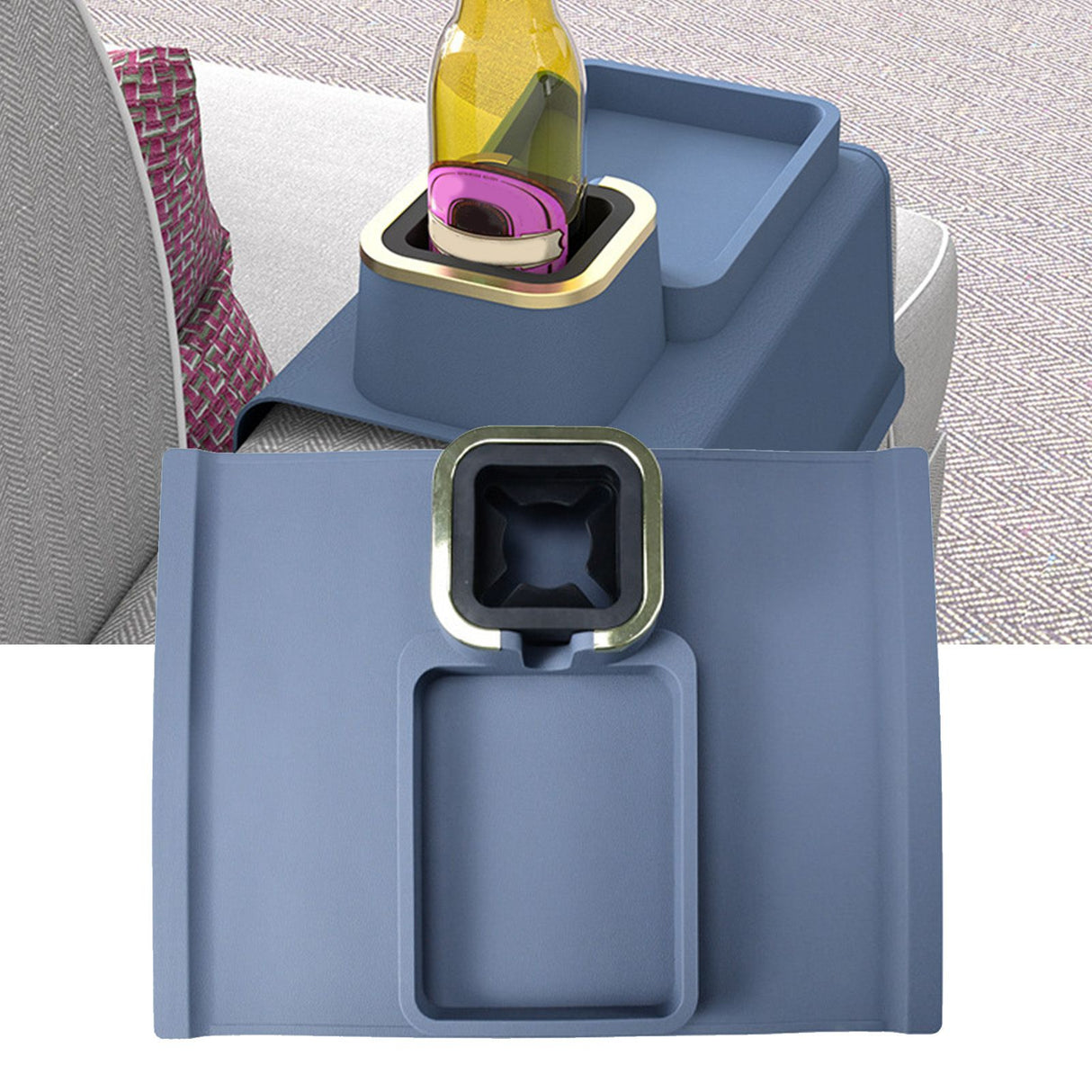 Sofa Armrest Cup Holder Tray Silicone Multifunctional Insulated Shelving Home Supplies