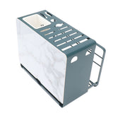 Multifunctional Knife Blocks with White Plate Cutting Board Pot Lid Holder for Countertop Organization Kitchen Storage Wall Mount Green Frame