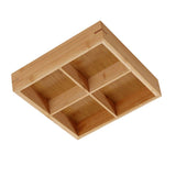 Divided Wooden Tray Multi Compartments Serving Tray for Hot Pot Restaurants Sushi Plate 4 Compartments