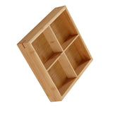 Divided Wooden Tray Multi Compartments Serving Tray for Hot Pot Restaurants Sushi Plate 4 Compartments