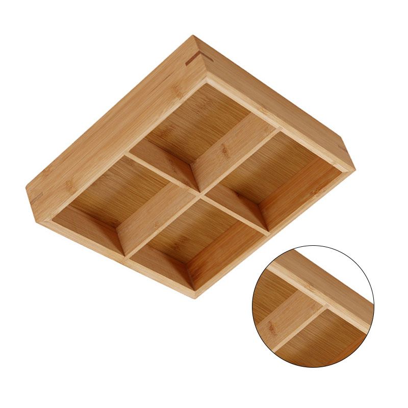 Divided Wooden Tray Multi Compartments Serving Tray for Hot Pot Restaurants Sushi Plate 4 Compartments