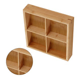 Divided Wooden Tray Multi Compartments Serving Tray for Hot Pot Restaurants Sushi Plate 4 Compartments - Extra Image