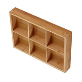 Divided Wooden Tray Multi Compartments Serving Tray for Hot Pot Restaurants Sushi Plate 6 Compartments - Front View