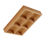 Divided Wooden Tray Multi Compartments Serving Tray for Hot Pot Restaurants Sushi Plate 6 Compartments - Side View