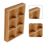 Divided Wooden Tray Multi Compartments Serving Tray for Hot Pot Restaurants Sushi Plate 6 Compartments