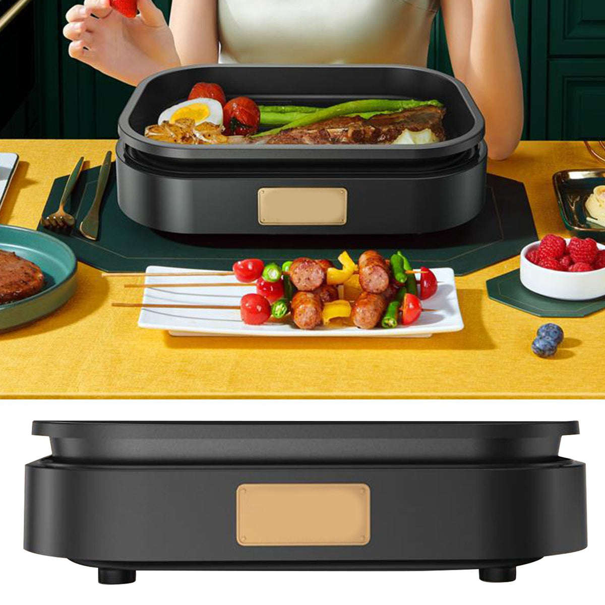6 Hole Egg Frying Pan Nonstick Breakfast Pot Multifunctional Breakfast Maker Hamburger Machine Without Pot Cover