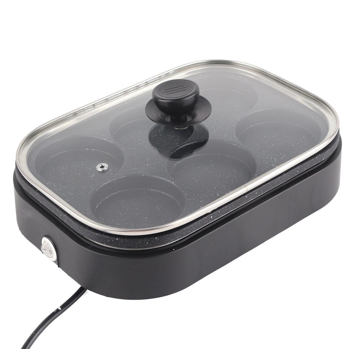 6 Hole Egg Frying Pan Nonstick Breakfast Pot Multifunctional Breakfast Maker Hamburger Machine With Pot Cover