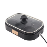 6 Hole Egg Frying Pan Nonstick Breakfast Pot Multifunctional Breakfast Maker Hamburger Machine With Pot Cover