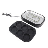 6 Hole Egg Frying Pan Nonstick Breakfast Pot Multifunctional Breakfast Maker Hamburger Machine With Pot Cover - Low Angle