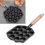 14 Holes Takoyaki Pan Nonstick Cast Iron Octopus Meat Balls Mold Maker with Detachable Handle for Home Pancake Baking
