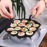 14 Holes Takoyaki Pan Nonstick Cast Iron Octopus Meat Balls Mold Maker with Detachable Handle for Home Pancake Baking - Extra Image
