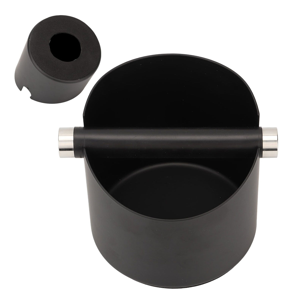 Coffee Knock Box Stainless Steel Coffee Grounds Knock Box with Knock Bar for Cafes Western Restaurants Bars Home Kitchen
