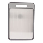 Defrosting Tray Double Sided Grinding Thawing Cutting Board with Sharpener for Frozen Meat Grey