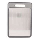 Defrosting Tray Double Sided Grinding Thawing Cutting Board with Sharpener for Frozen Meat Grey