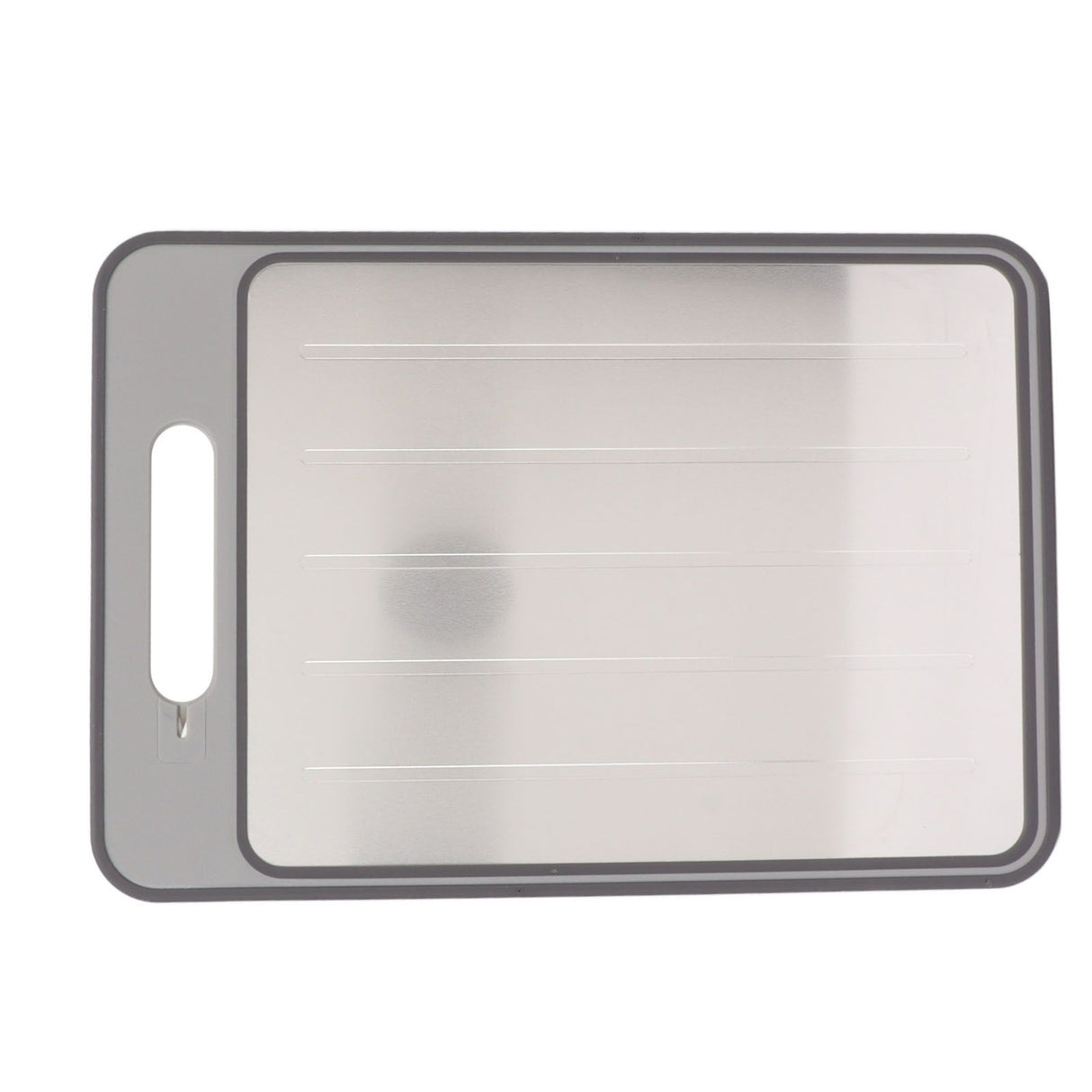 Defrosting Tray Double Sided Grinding Thawing Cutting Board with Sharpener for Frozen Meat Grey