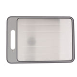 Defrosting Tray Double Sided Grinding Thawing Cutting Board with Sharpener for Frozen Meat Grey