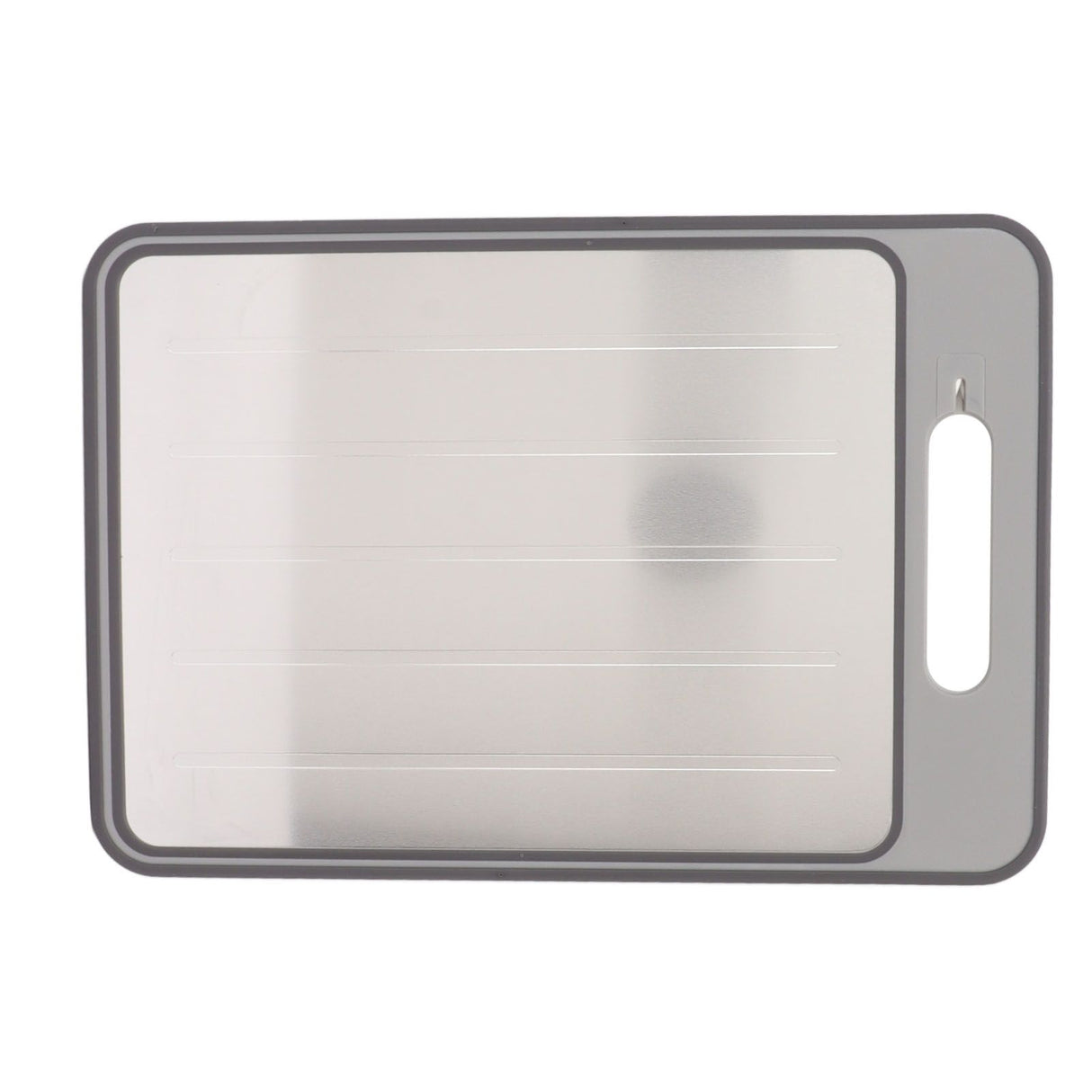 Defrosting Tray Double Sided Grinding Thawing Cutting Board with Sharpener for Frozen Meat Grey