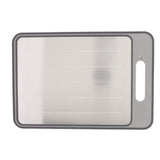 Defrosting Tray Double Sided Grinding Thawing Cutting Board with Sharpener for Frozen Meat Grey