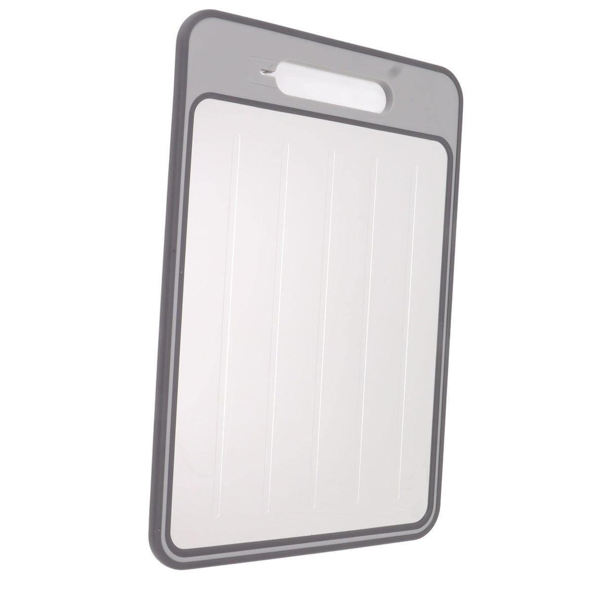 Defrosting Tray Double Sided Grinding Thawing Cutting Board with Sharpener for Frozen Meat Grey