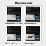Digital Scale Backlit LCD Accurate Measurement Electronic Food Steelyard for Kitchen Jewelry 1000G 0.1G