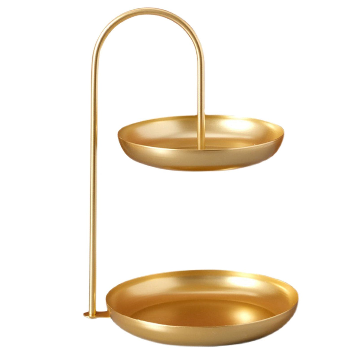 2 Tier Iron Fruit Serving Tray Waterproof Multi Tier Storage Platter for Coffee Table Party Gold