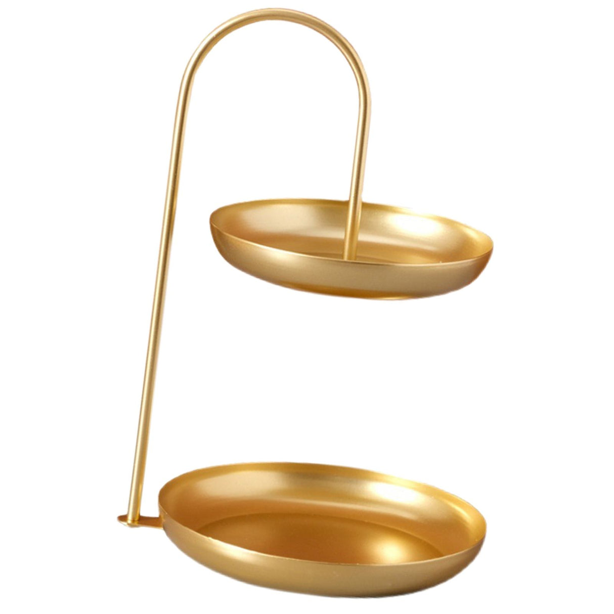 2 Tier Iron Fruit Serving Tray Waterproof Multi Tier Storage Platter for Coffee Table Party Gold