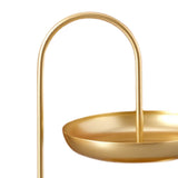 2 Tier Iron Fruit Serving Tray Waterproof Multi Tier Storage Platter for Coffee Table Party Gold