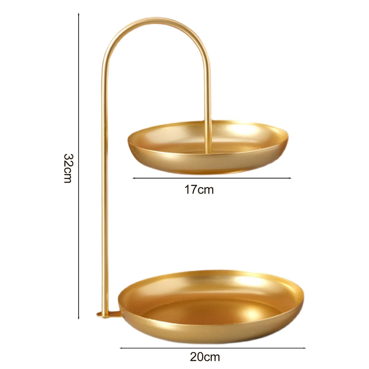 2 Tier Iron Fruit Serving Tray Waterproof Multi Tier Storage Platter for Coffee Table Party Gold