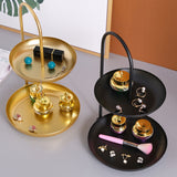2 Tier Iron Fruit Serving Tray Waterproof Multi Tier Storage Platter for Coffee Table Party Gold