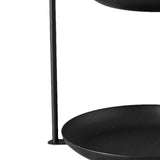 2 Tier Iron Fruit Serving Tray Waterproof Multi Tier Storage Platter for Coffee Table Party Black
